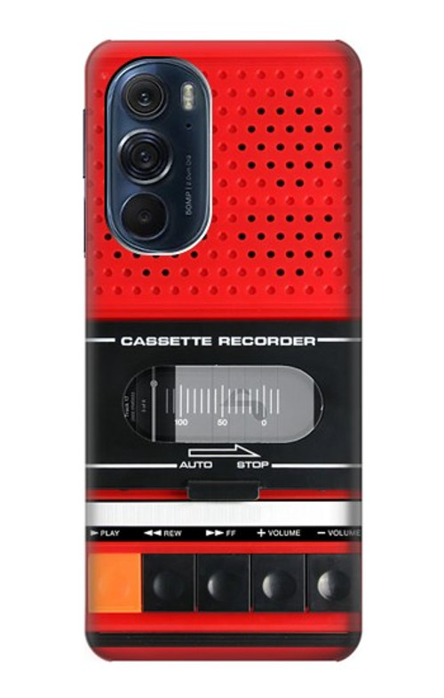 S3204 Red Cassette Recorder Graphic Case Cover Custodia per Motorola Edge X30