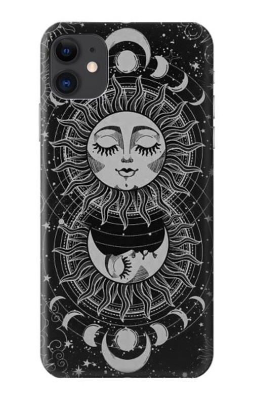 S3854 Mystical Sun Face Crescent Moon Case Cover Custodia per iPhone 11