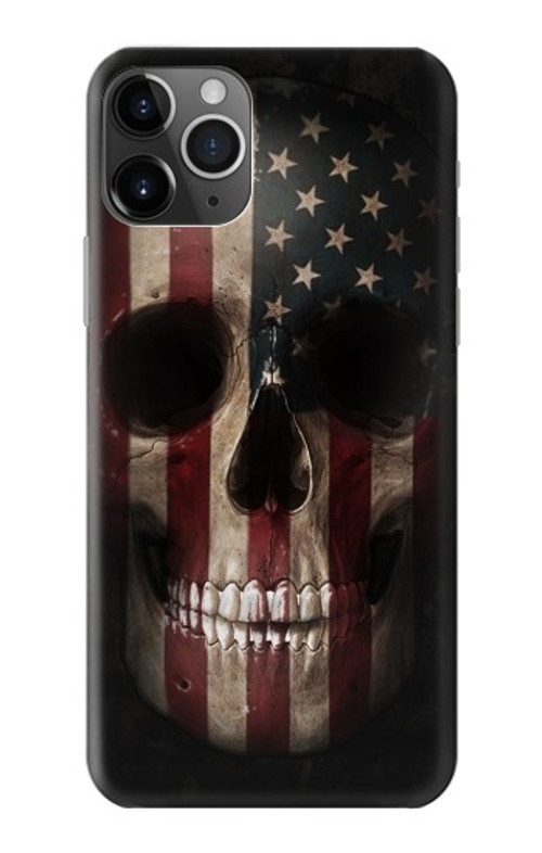 S3850 American Flag Skull Case Cover Custodia per iPhone 11 Pro Max