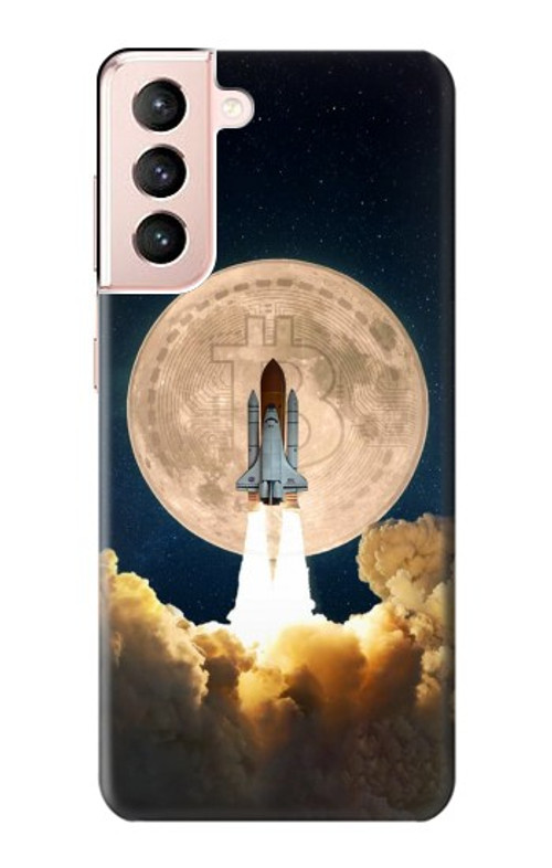 S3859 Bitcoin to the Moon Case Cover Custodia per Samsung Galaxy S21 5G