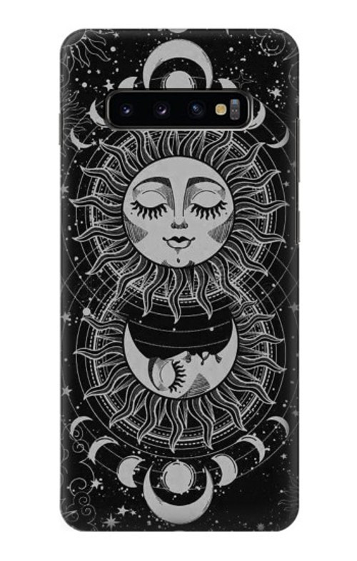 S3854 Mystical Sun Face Crescent Moon Case Cover Custodia per Samsung Galaxy S10 Plus