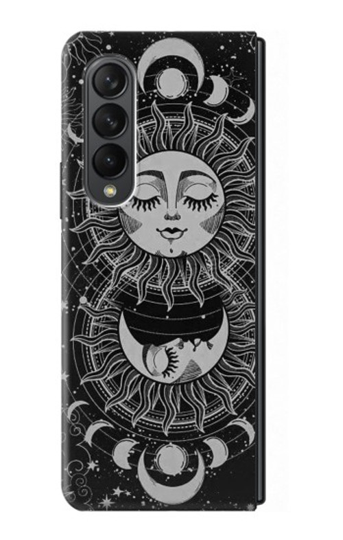 S3854 Mystical Sun Face Crescent Moon Case Cover Custodia per Samsung Galaxy Z Fold 3 5G