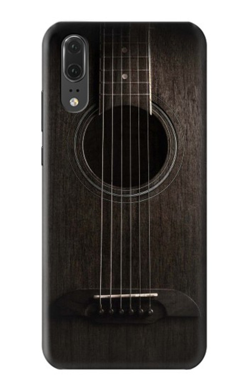 S3834 Old Woods Black Guitar Case Cover Custodia per Huawei P20
