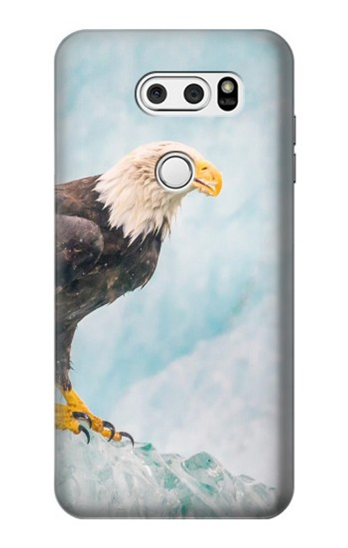 S3843 Bald Eagle On Ice Case Cover Custodia per LG V30, LG V30 Plus, LG V30S ThinQ, LG V35, LG V35 ThinQ