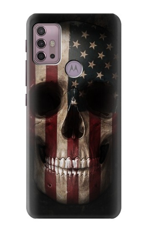 S3850 American Flag Skull Case Cover Custodia per Motorola Moto G30, G20, G10