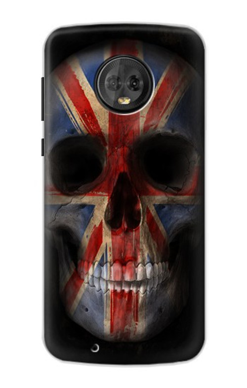 S3848 United Kingdom Flag Skull Case Cover Custodia per Motorola Moto G6