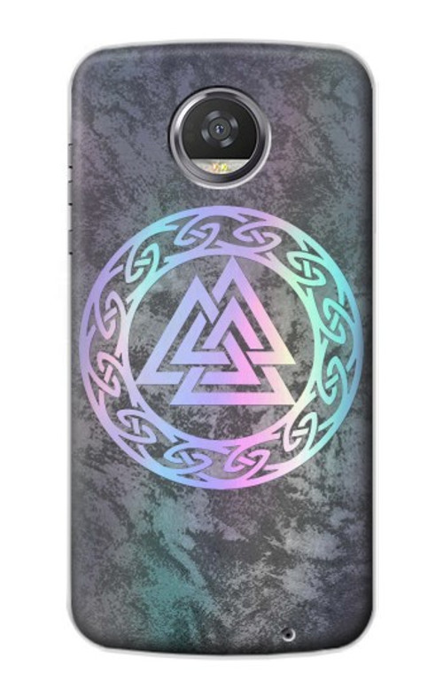 S3833 Valknut Odin Wotans Knot Hrungnir Heart Case Cover Custodia per Motorola Moto Z2 Play, Z2 Force