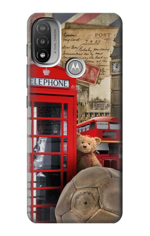 S3856 Vintage London British Case Cover Custodia per Motorola Moto E20,E30,E40