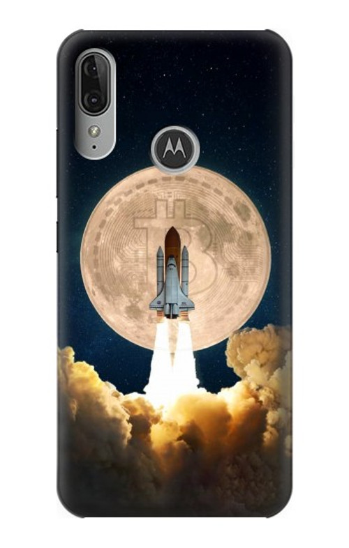 S3859 Bitcoin to the Moon Case Cover Custodia per Motorola Moto E6 Plus, Moto E6s