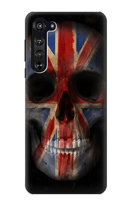 S3848 United Kingdom Flag Skull Case Cover Custodia per Motorola Edge