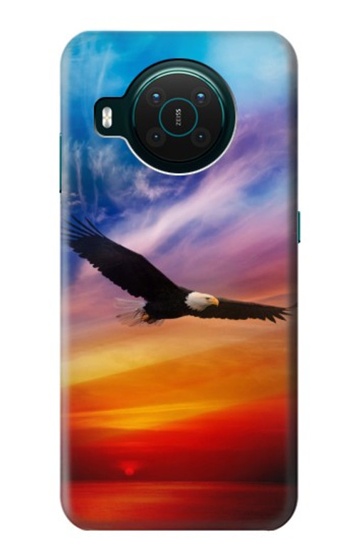 S3841 Bald Eagle Flying Colorful Sky Case Cover Custodia per Nokia X10