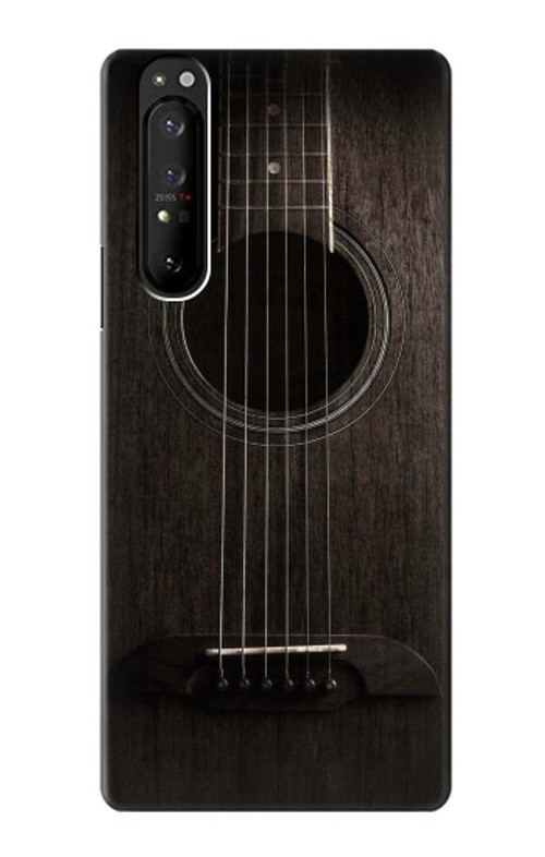 S3834 Old Woods Black Guitar Case Cover Custodia per Sony Xperia 1 III