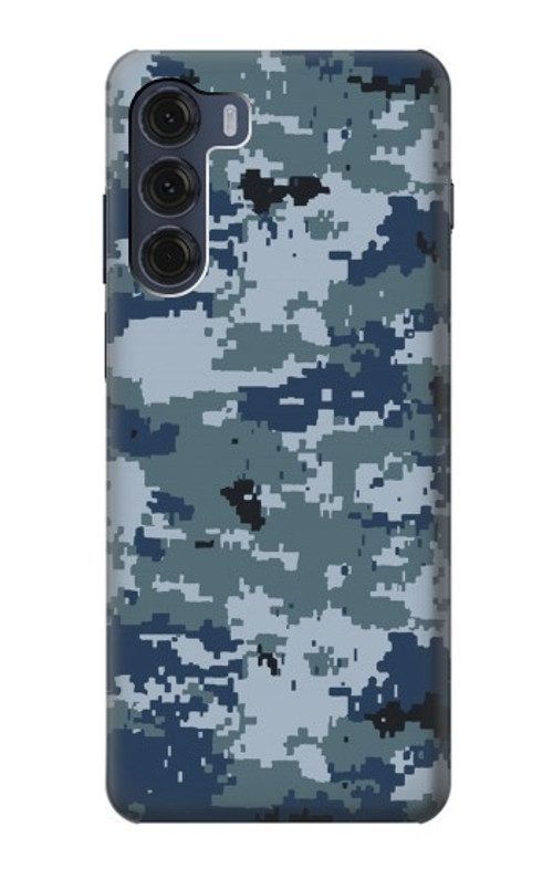 S2346 Navy Camo Camouflage Graphic Case Cover Custodia per Motorola Moto G200 5G