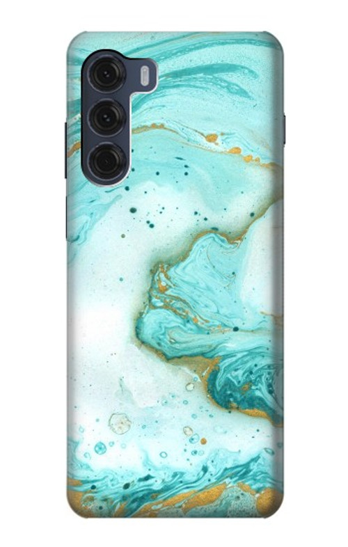 S3399 Green Marble Graphic Print Case Cover Custodia per Motorola Moto G200 5G