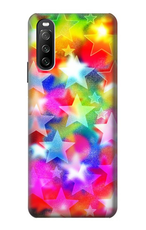 S3292 Colourful Disco Star Case Cover Custodia per Sony Xperia 10 III Lite