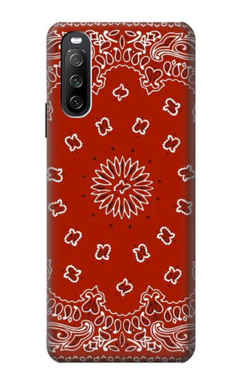 S3355 Bandana Red Pattern Case Cover Custodia per Sony Xperia 10 III Lite