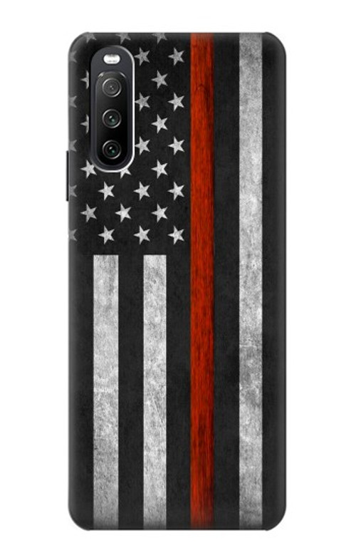 S3472 Firefighter Thin Red Line Flag Case Cover Custodia per Sony Xperia 10 III Lite