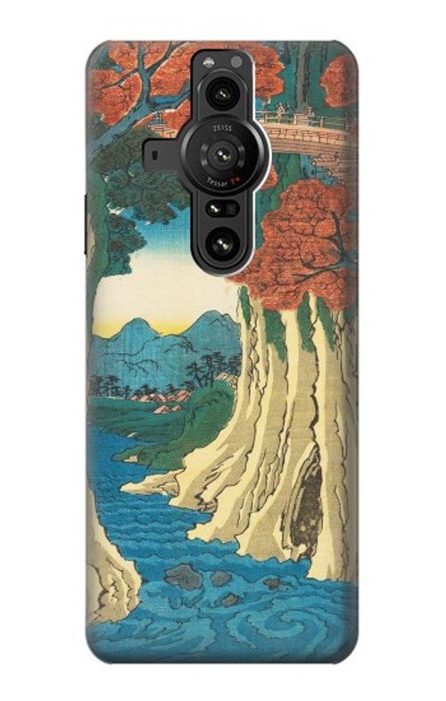 S3348 Utagawa Hiroshige The Monkey Bridge Case Cover Custodia per Sony Xperia Pro-I S3348 Utagawa Hiroshige The Monkey Bridge Case Cover Custodia per Sony Xperia Pro-I