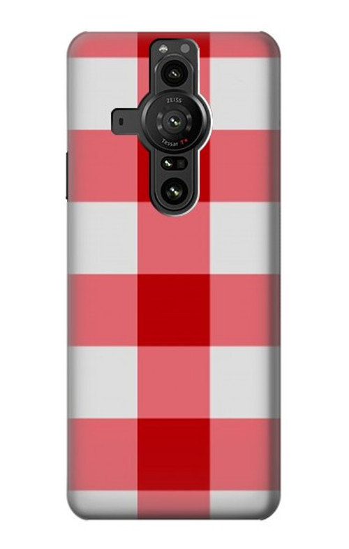 S3535 Red Gingham Case Cover Custodia per Sony Xperia Pro-I