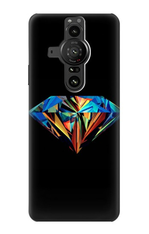 S3842 Abstract Colorful Diamond Case Cover Custodia per Sony Xperia Pro-I