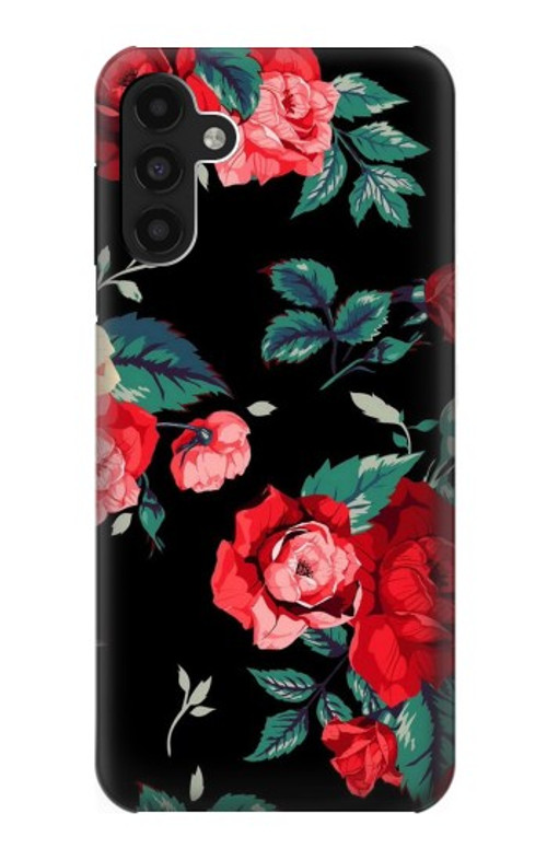 S3112 Rose Floral Pattern Black Case Cover Custodia per Samsung Galaxy A13 4G