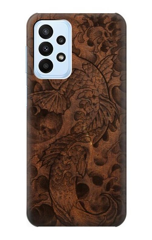 S3405 Fish Tattoo Leather Graphic Print Case Cover Custodia per Samsung Galaxy A23