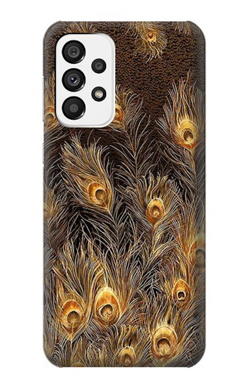 S3691 Gold Peacock Feather Case Cover Custodia per Samsung Galaxy A73 5G