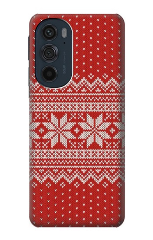 S3384 Winter Seamless Knitting Pattern Case Cover Custodia per Motorola Edge 30 Pro