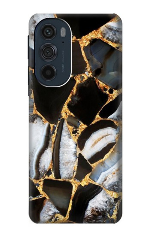 S3419 Gold Marble Graphic Print Case Cover Custodia per Motorola Edge 30 Pro