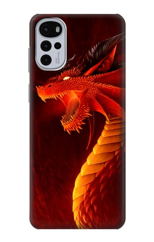 S0526 Red Dragon Case Cover Custodia per Motorola Moto G22