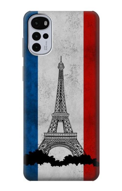 S2859 Vintage France Flag Eiffel Tower Case Cover Custodia per Motorola Moto G22