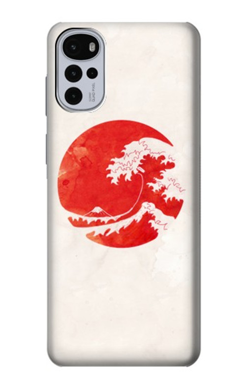 S3237 Waves Japan Flag Case Cover Custodia per Motorola Moto G22