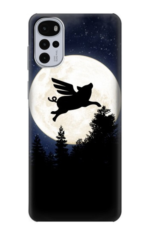 S3289 Flying Pig Full Moon Night Case Cover Custodia per Motorola Moto G22