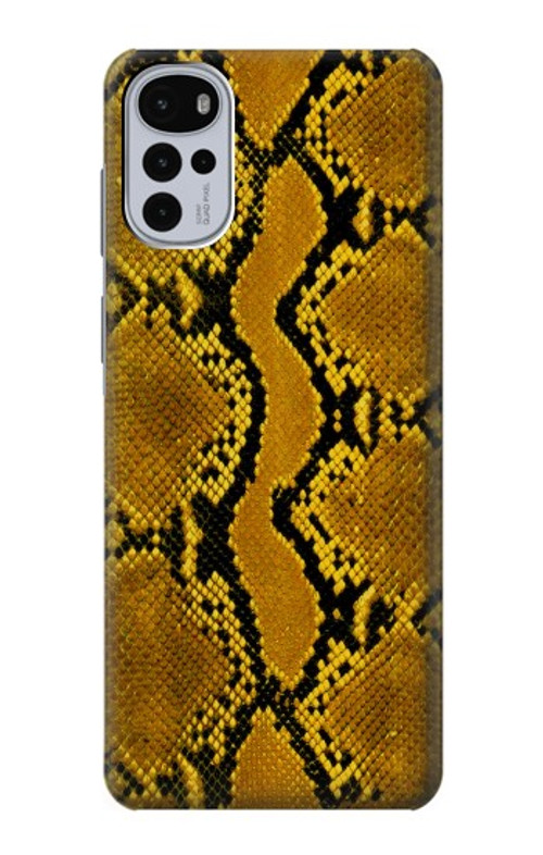 S3365 Yellow Python Skin Graphic Print Case Cover Custodia per Motorola Moto G22