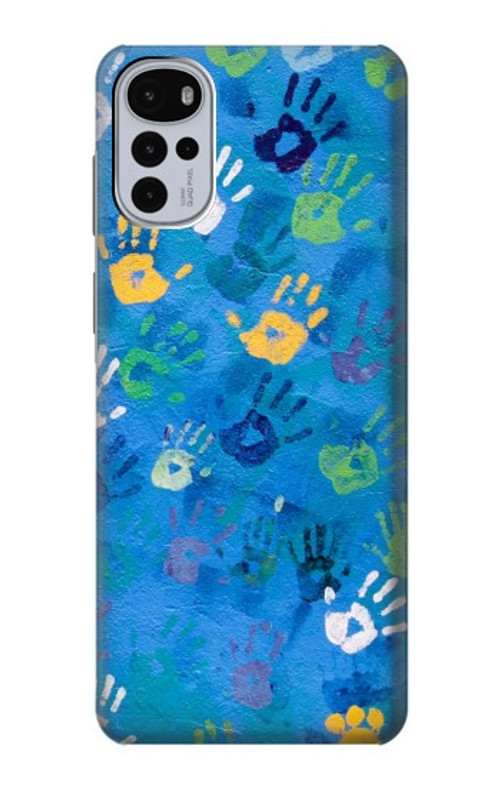 S3403 Hand Print Case Cover Custodia per Motorola Moto G22