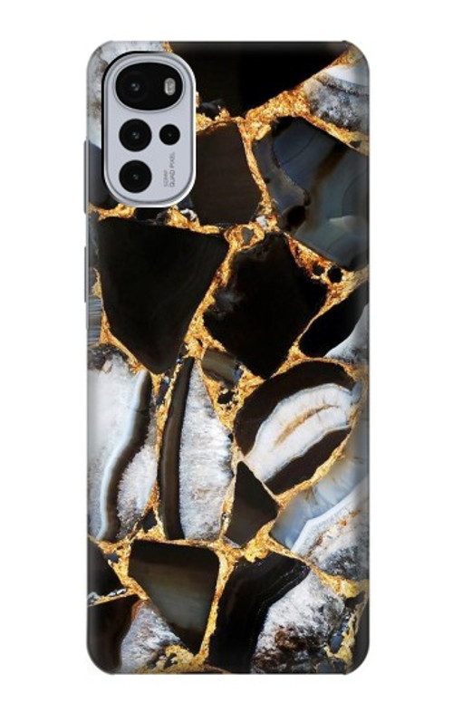 S3419 Gold Marble Graphic Print Case Cover Custodia per Motorola Moto G22