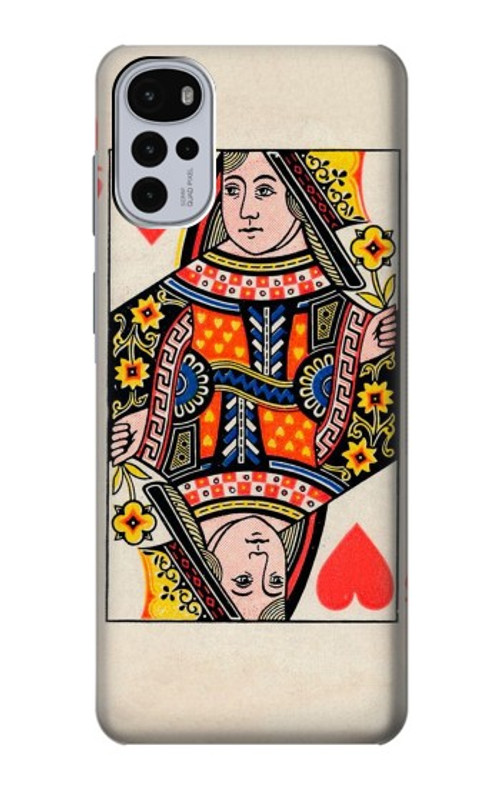 S3429 Queen Hearts Card Case Cover Custodia per Motorola Moto G22