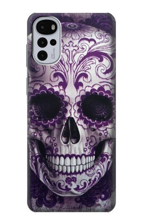 S3582 Purple Sugar Skull Case Cover Custodia per Motorola Moto G22