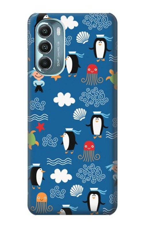 S2572 Marine Penguin Pattern Case Cover Custodia per Motorola Moto G Stylus 5G (2022)