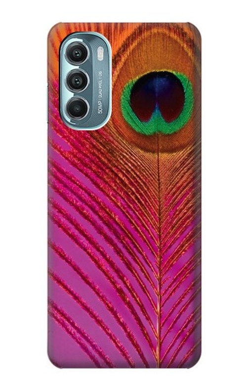 S3201 Pink Peacock Feather Case Cover Custodia per Motorola Moto G Stylus 5G (2022)