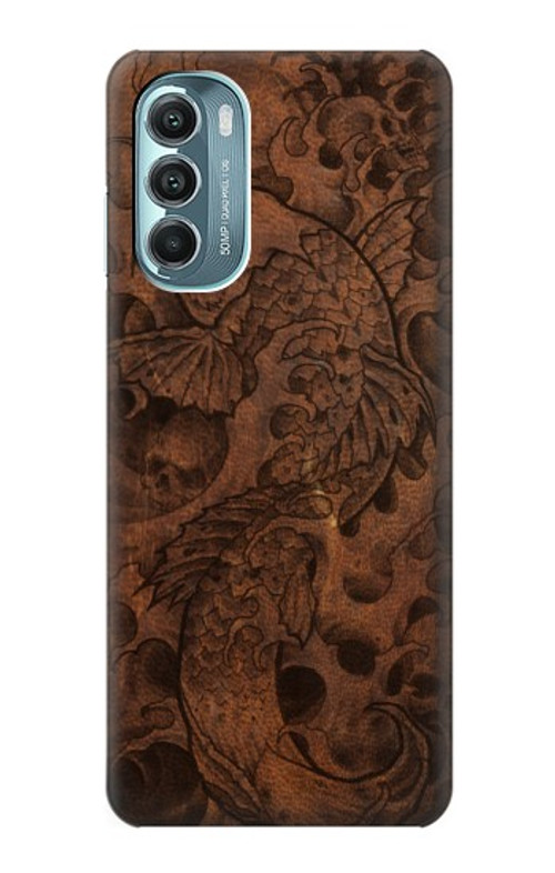 S3405 Fish Tattoo Leather Graphic Print Case Cover Custodia per Motorola Moto G Stylus 5G (2022)