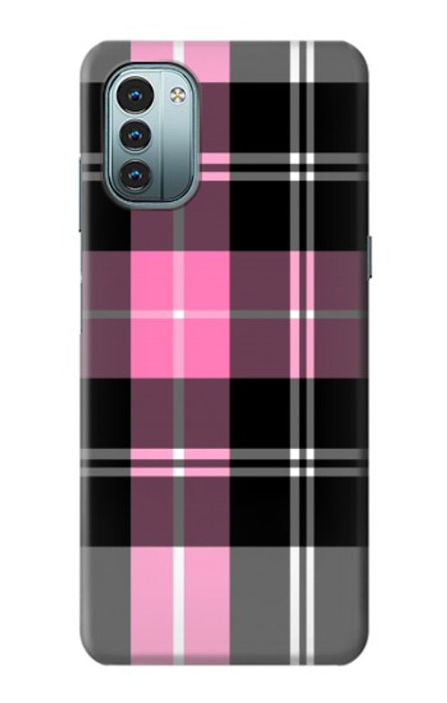 S3091 Pink Plaid Pattern Case Cover Custodia per Nokia G11, G21