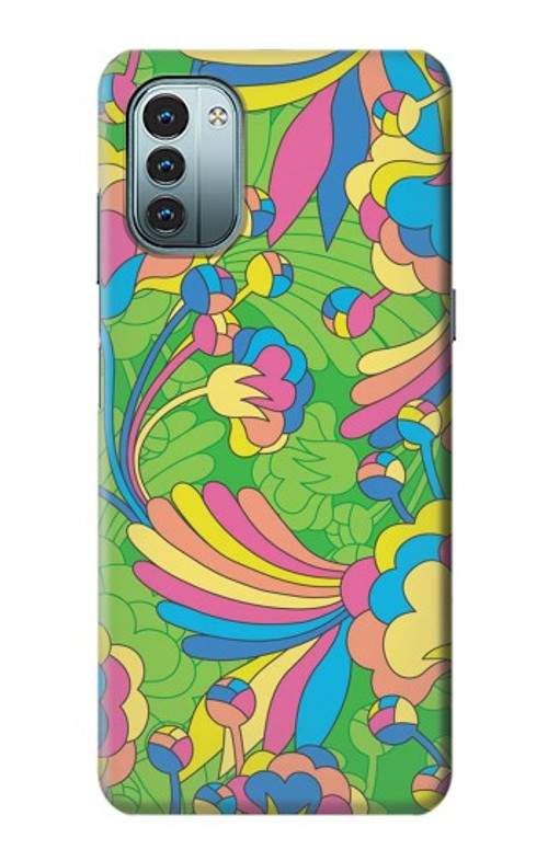 S3273 Flower Line Art Pattern Case Cover Custodia per Nokia G11, G21