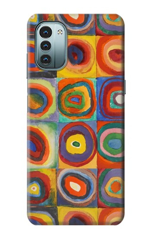 S3409 Squares Concentric Circles Case Cover Custodia per Nokia G11, G21