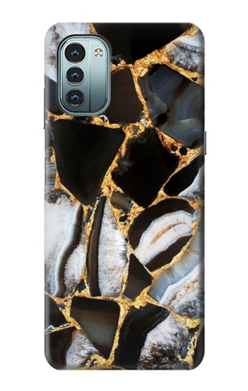 S3419 Gold Marble Graphic Print Case Cover Custodia per Nokia G11, G21