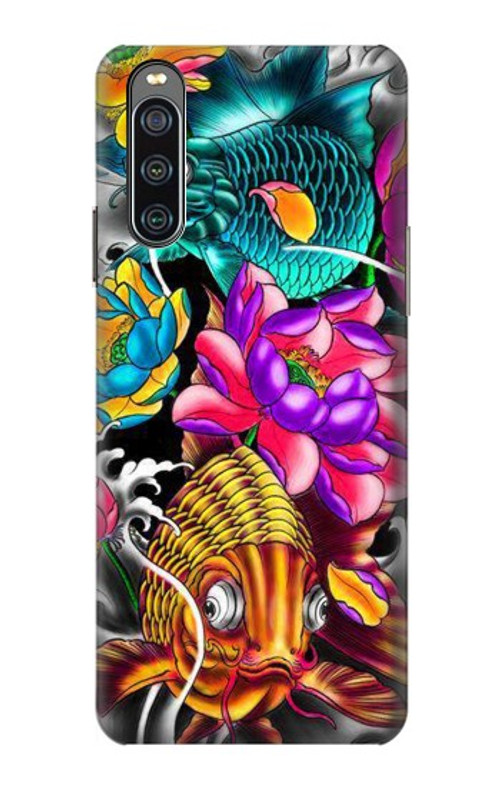 S1630 Fish Japanese Oriental Tattoo Case Cover Custodia per Sony Xperia 10 IV S1630 Fish Japanese Oriental Tattoo Case Cover Custodia per Sony Xperia 10 IV