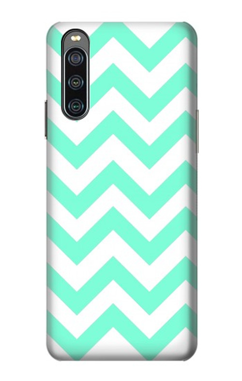 S1723 Mint Chevron Zigzag Case Cover Custodia per Sony Xperia 10 IV