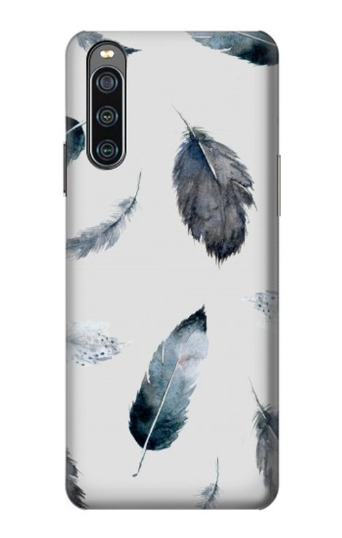 S3085 Feather Paint Pattern Case Cover Custodia per Sony Xperia 10 IV