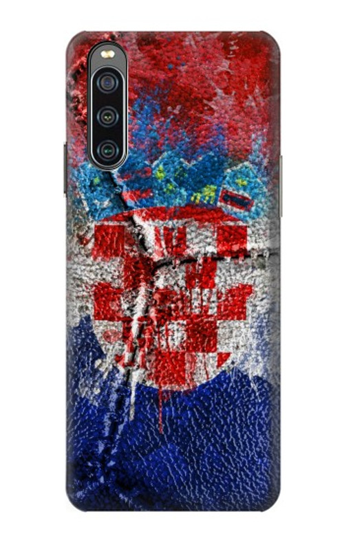 S3313 Croatia Flag Vintage Football Graphic Case Cover Custodia per Sony Xperia 10 IV S3313 Croatia Flag Vintage Football Graphic Case Cover Custodia per Sony Xperia 10 IV