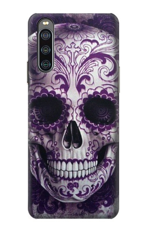 S3582 Purple Sugar Skull Case Cover Custodia per Sony Xperia 10 IV